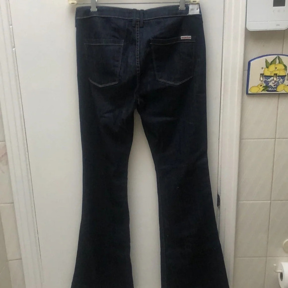 Hudson Jeans Marisa Flare Mid rise Flare Trouser wide leg Size 31 Dark Wash Blue - Picture 10 of 14